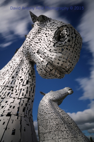 The Kelpies from below